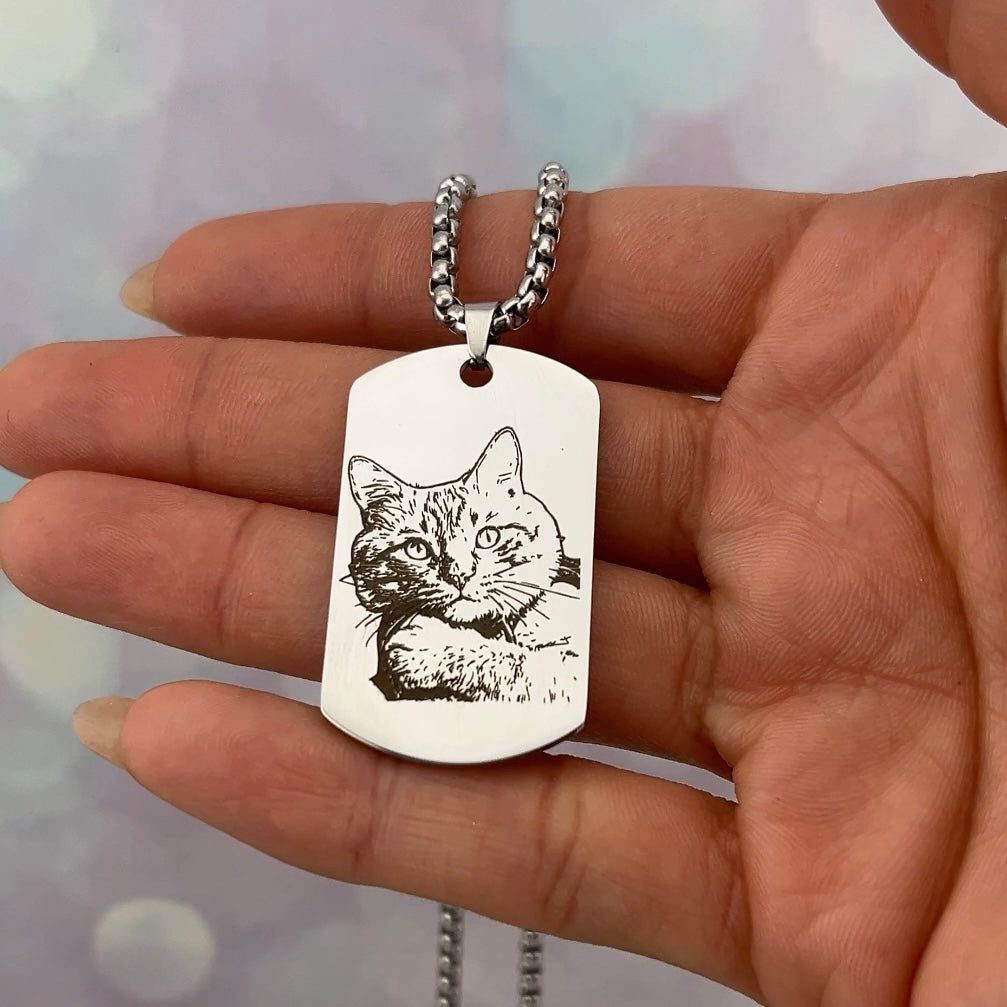 Collar placa con foto