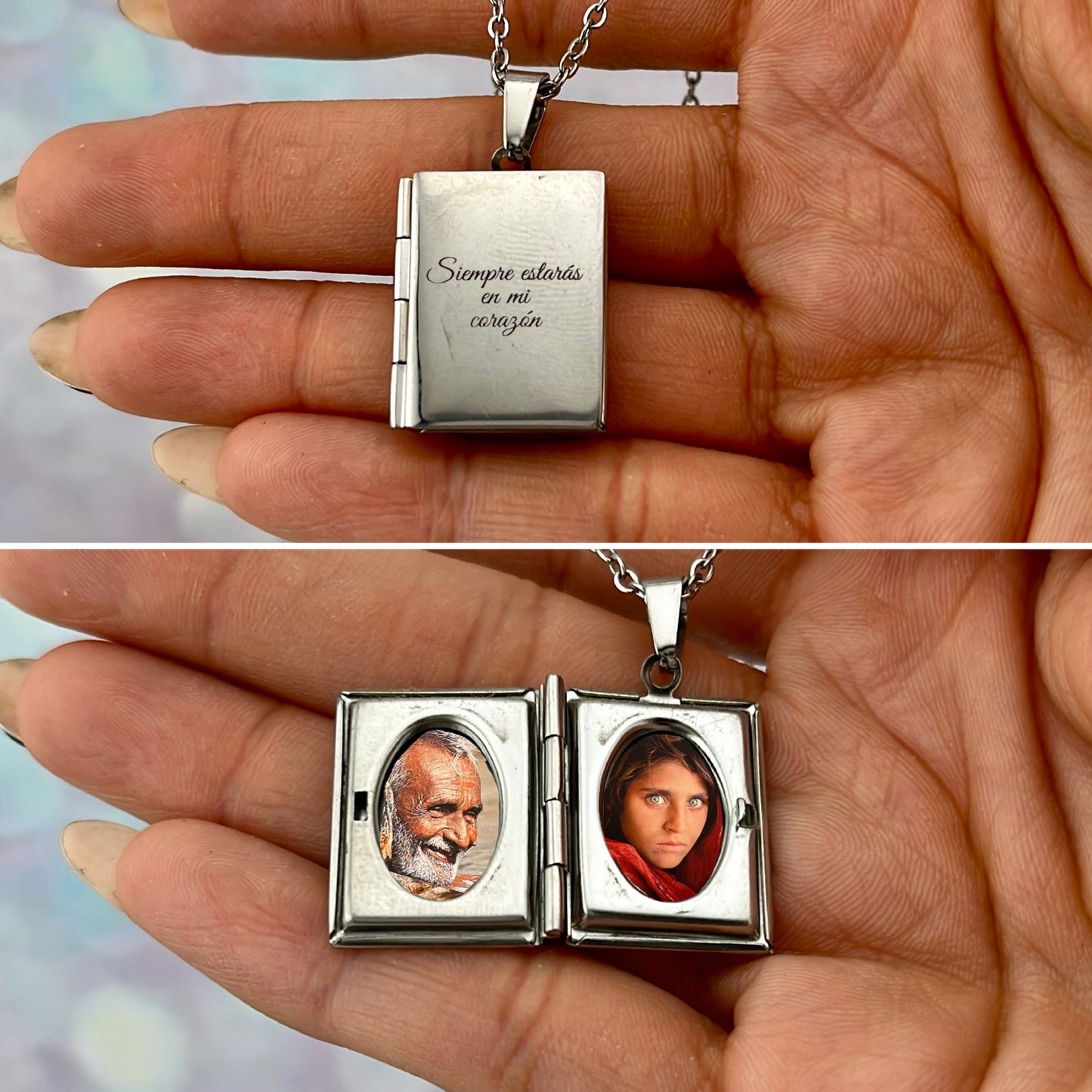 Collar relicario libro