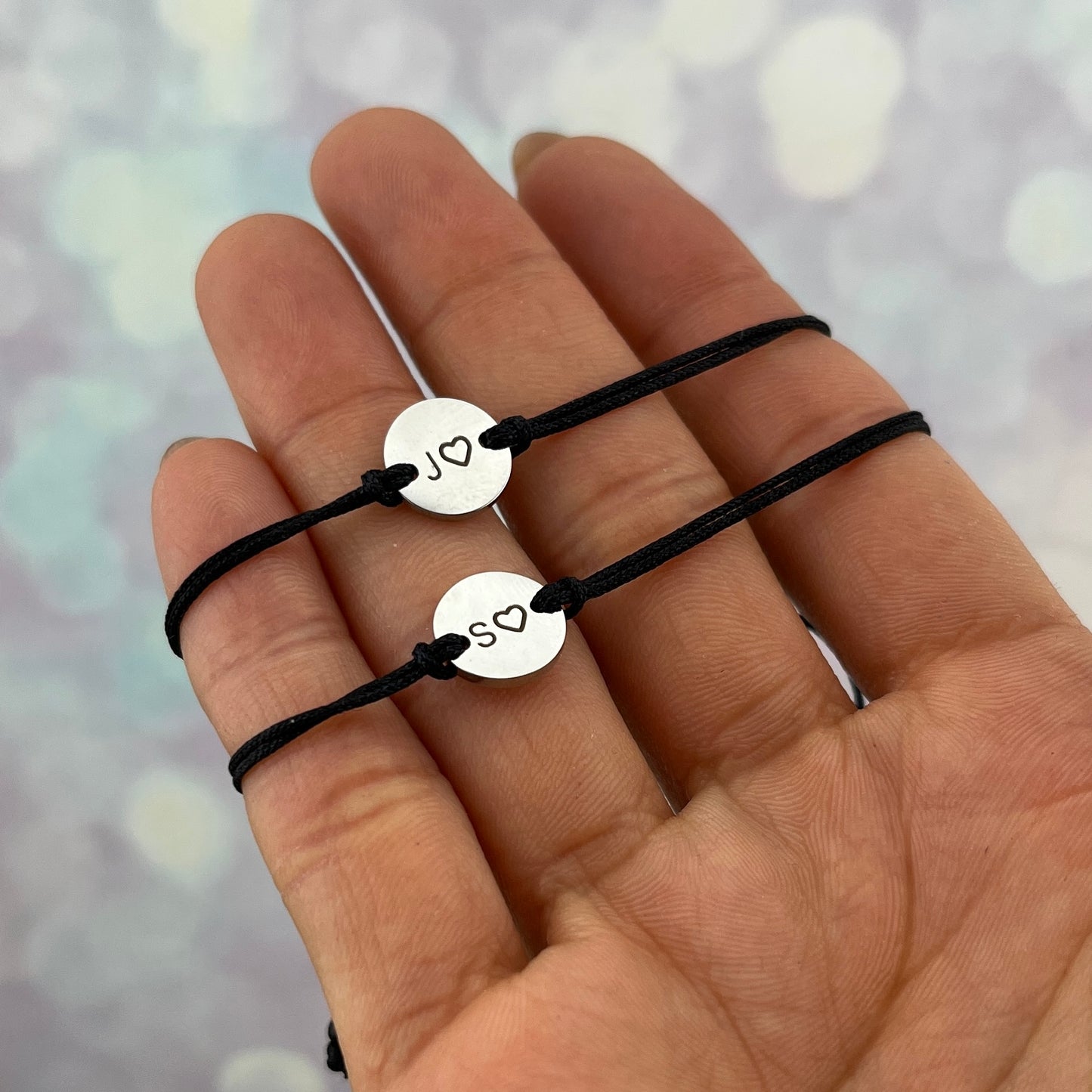 Pulseras de parejas de hilo negro o rojo con moneda