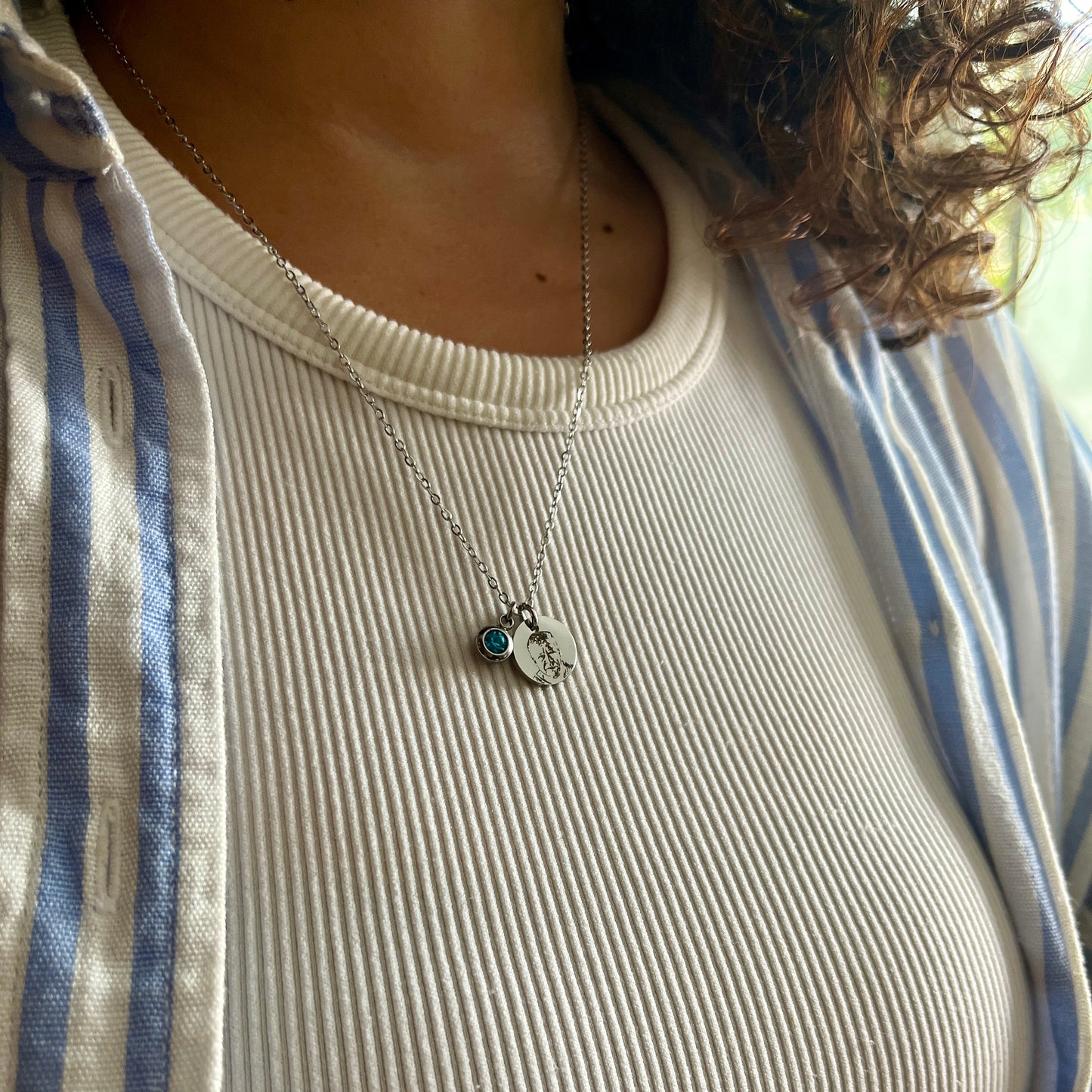 Collar dije con foto y brillante color