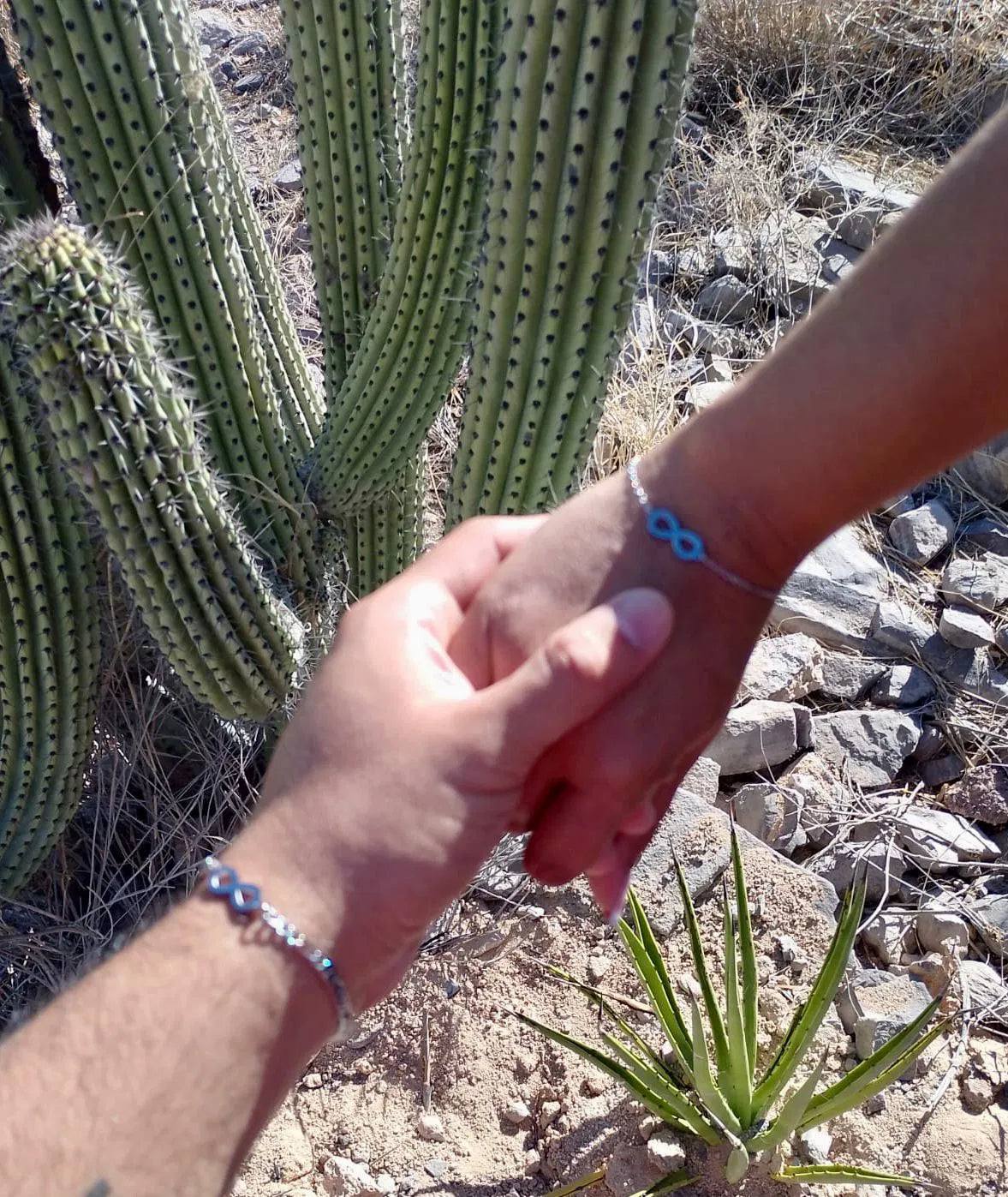 Pulseras de parejas de acero inoxidable con dije infinito