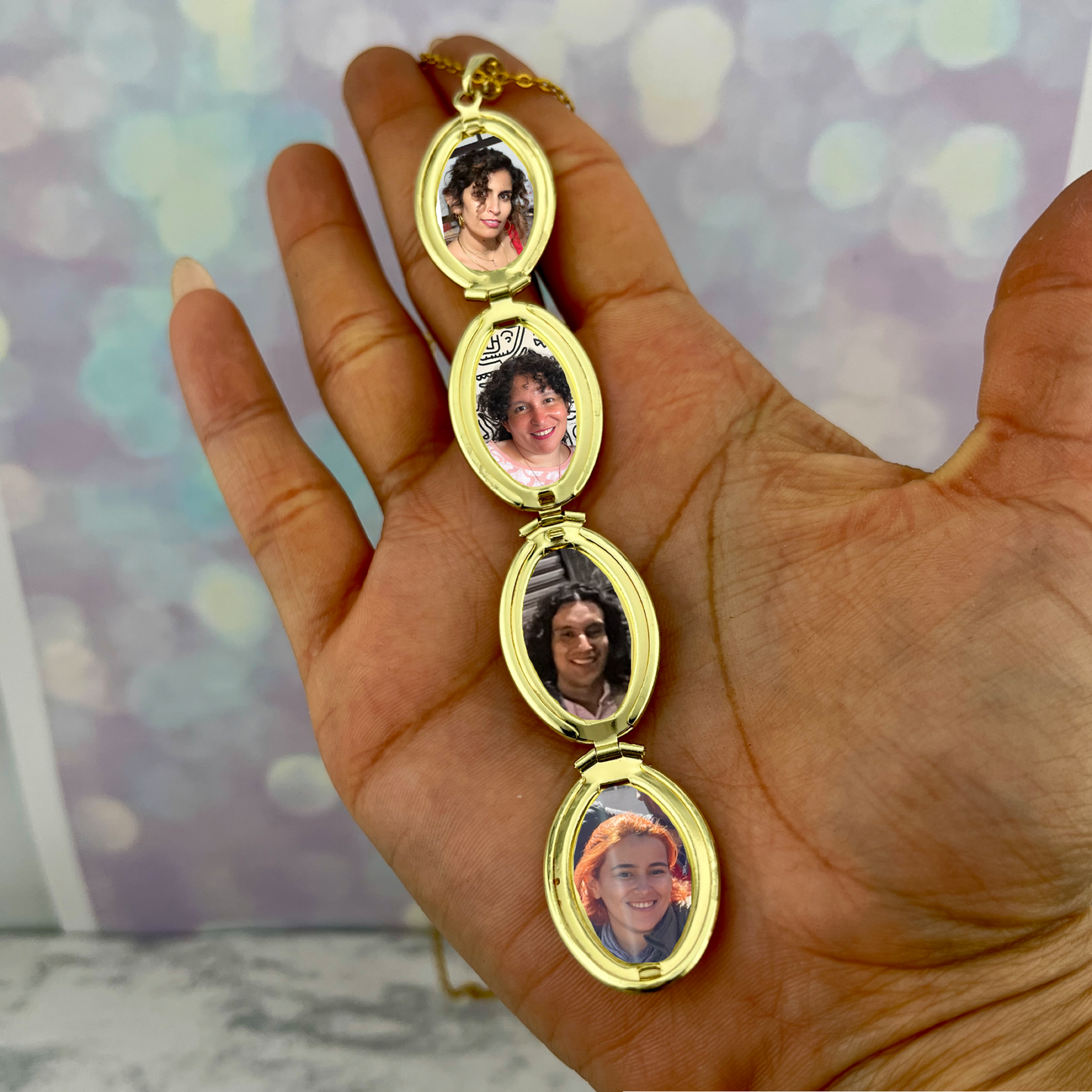 Collar relicario 4 fotos