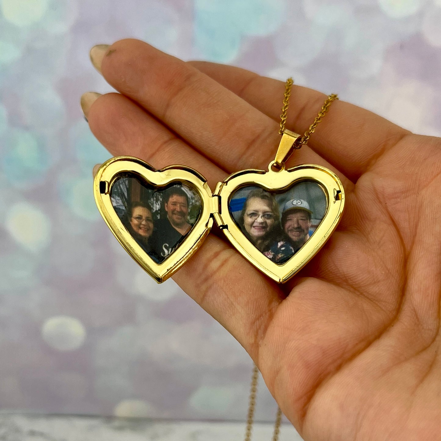 Collar relicario corazón inicial