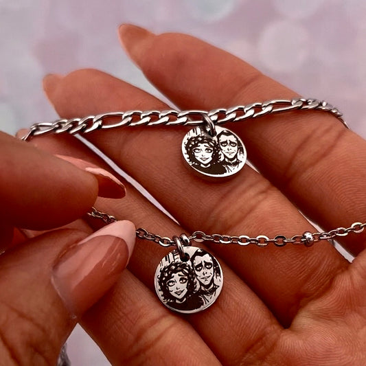 Pulseras de parejas de dije Tim Burton