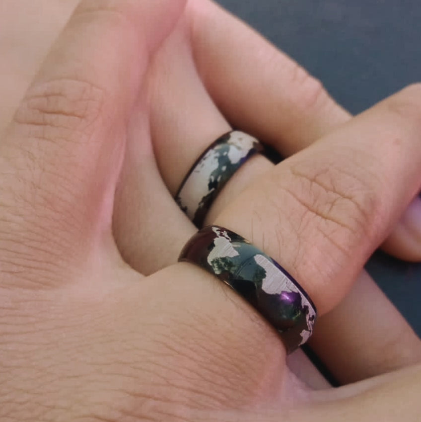 Anillos de promesa mapamundi