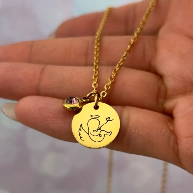 Collar de angelito bebe con zirconia