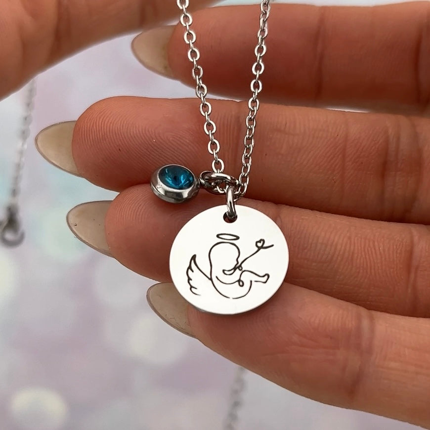 Collar de angelito bebe con zirconia