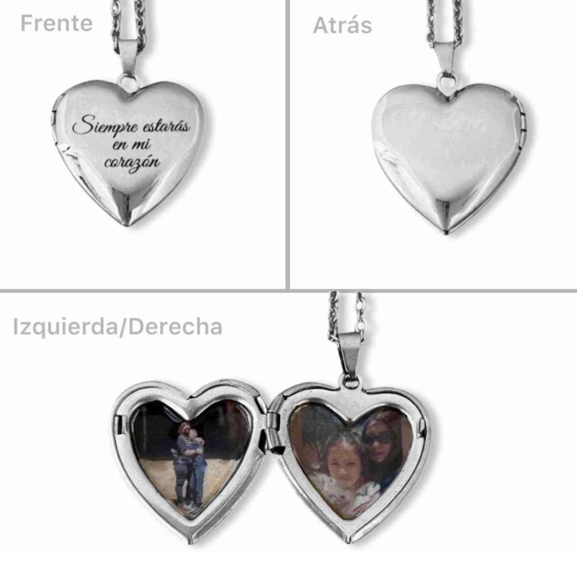 Collar relicario corazón