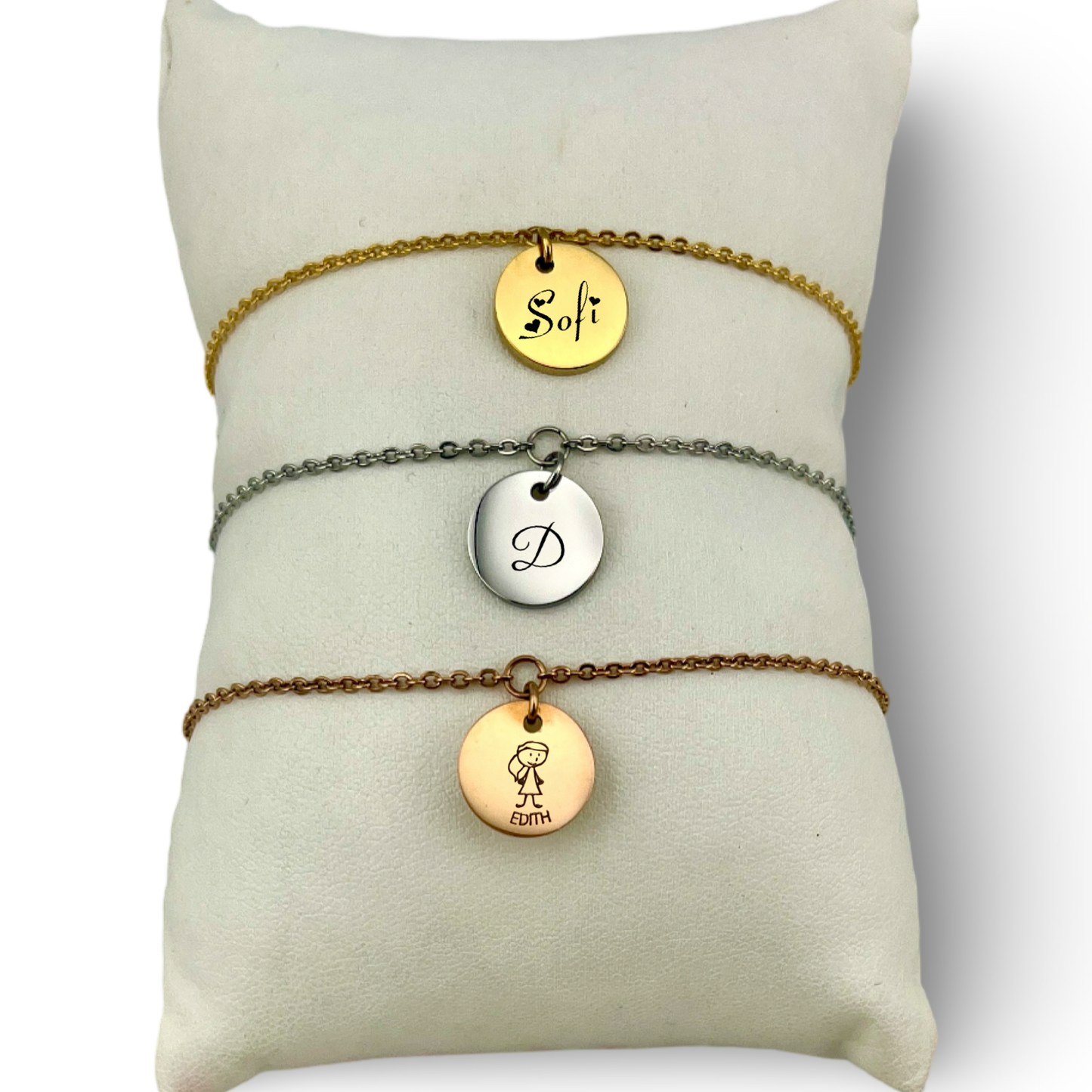 Pulsera delicada de círculo personalizado