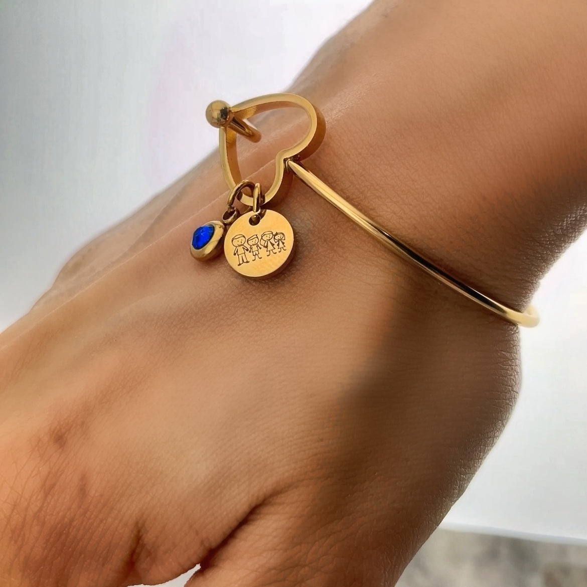 Brazalete de familia y zirconia color