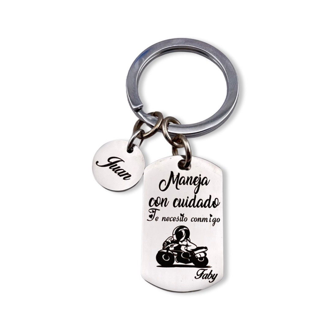 Llavero personalizado maneja con cuidado