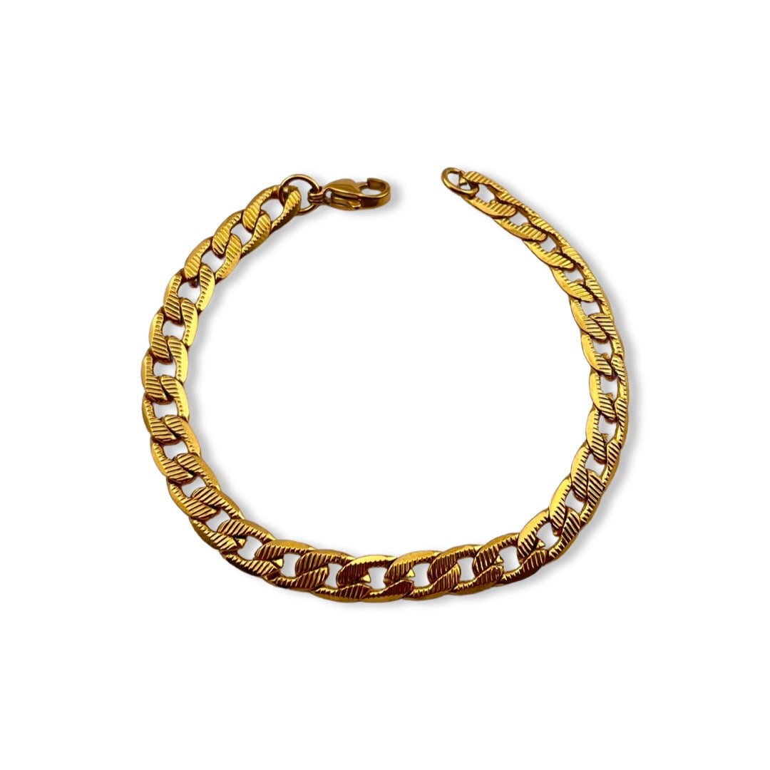 Pulsera cadena martillada