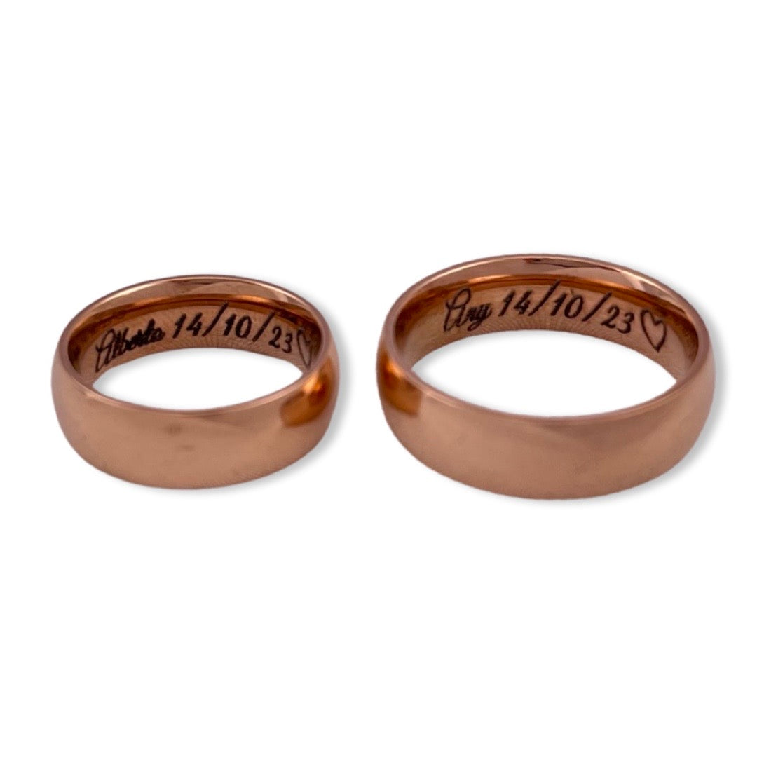 Anillos de promesa con grabado libre por dentro