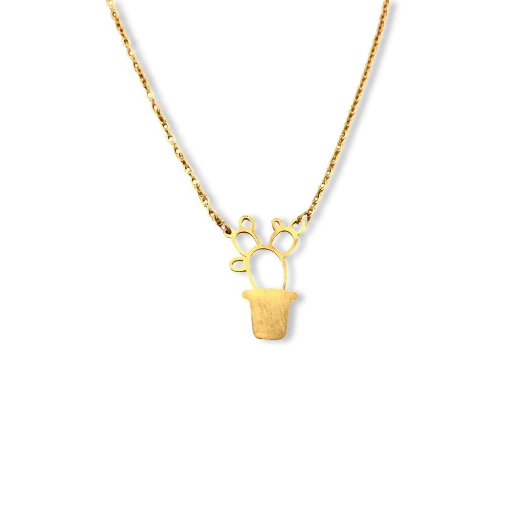 Collar delicado cactus en maceta