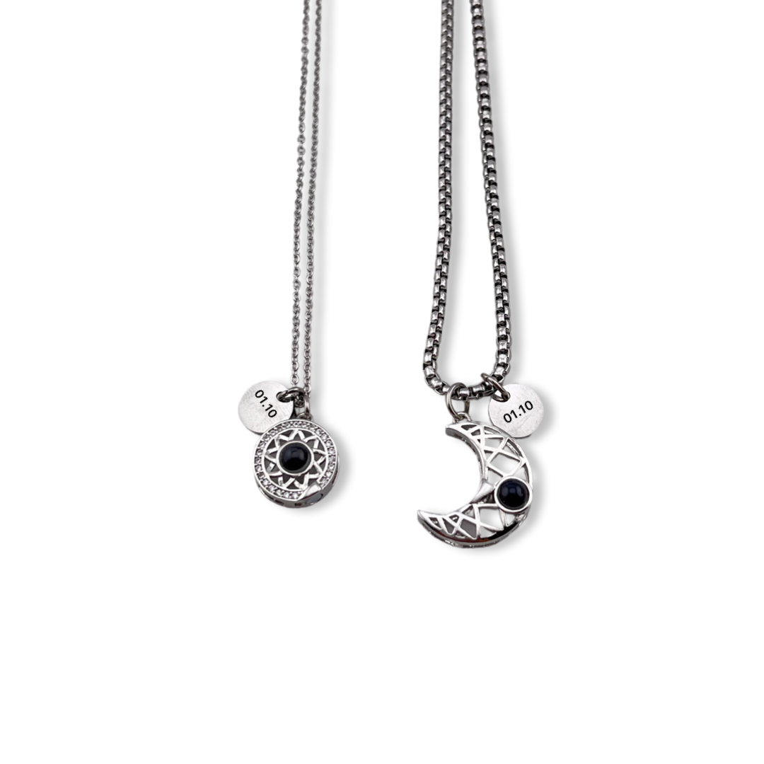 Collares de pareja sol y luna