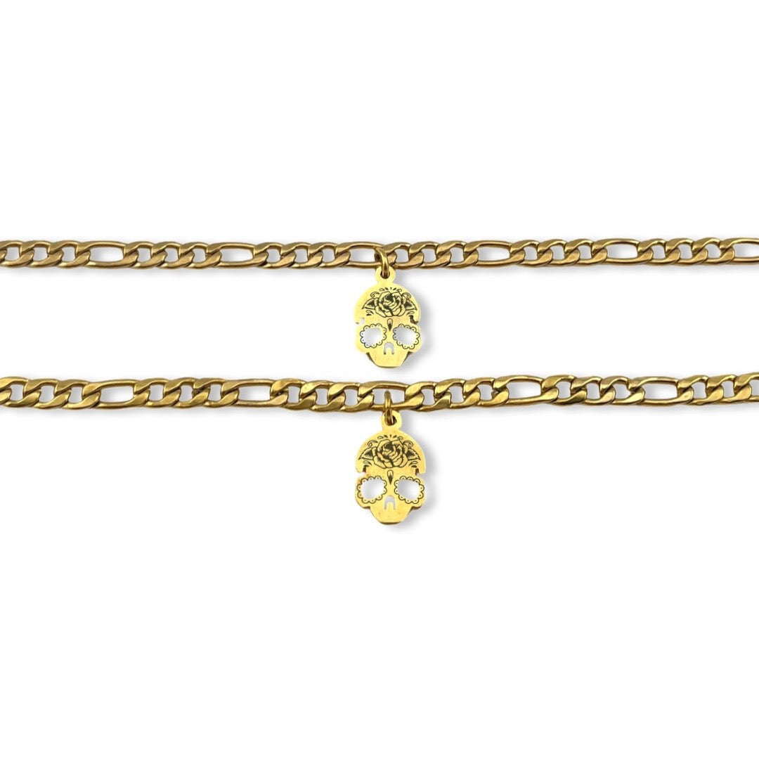 Pulseras de parejas de calavera mexicana