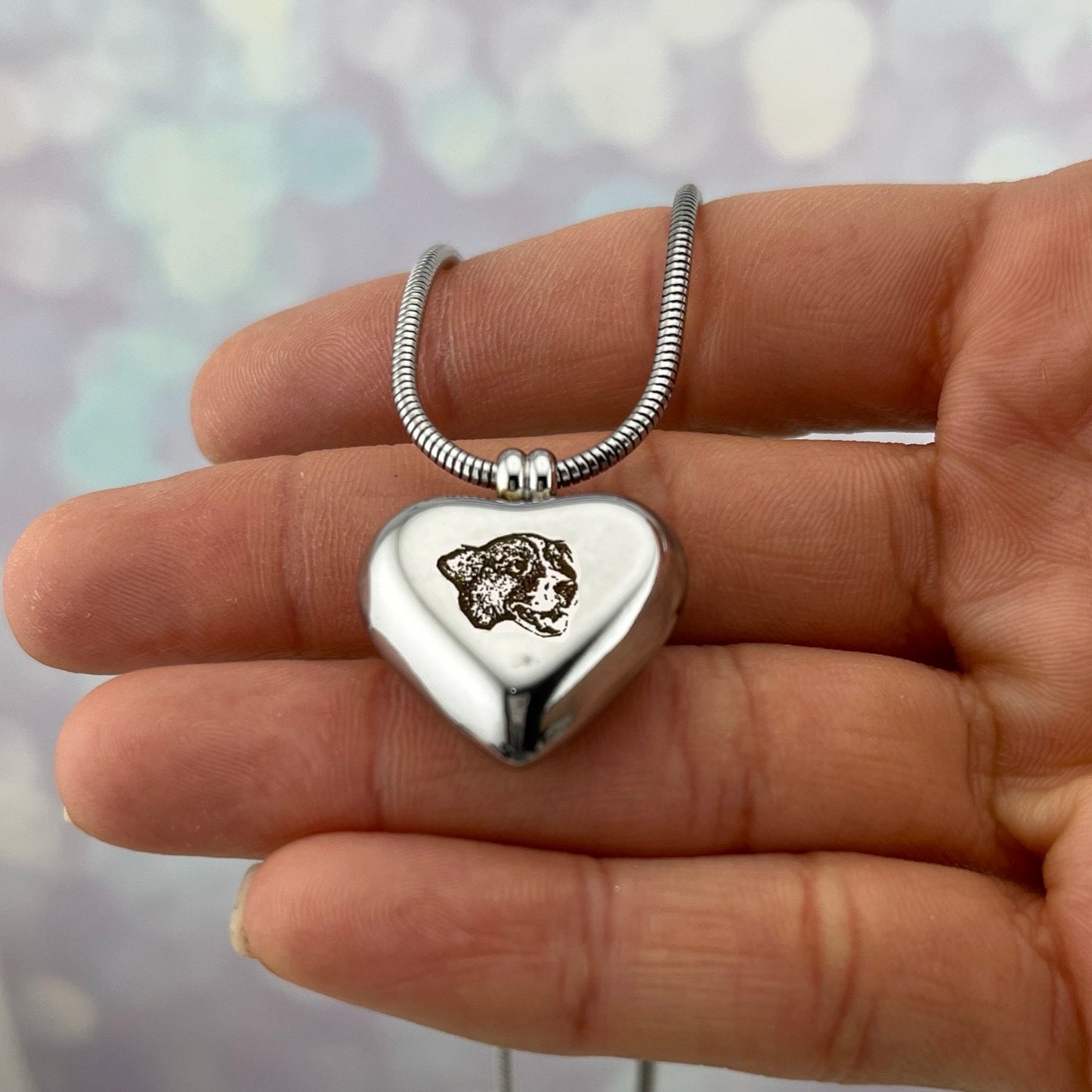 Collar delicado corazón 3D con foto