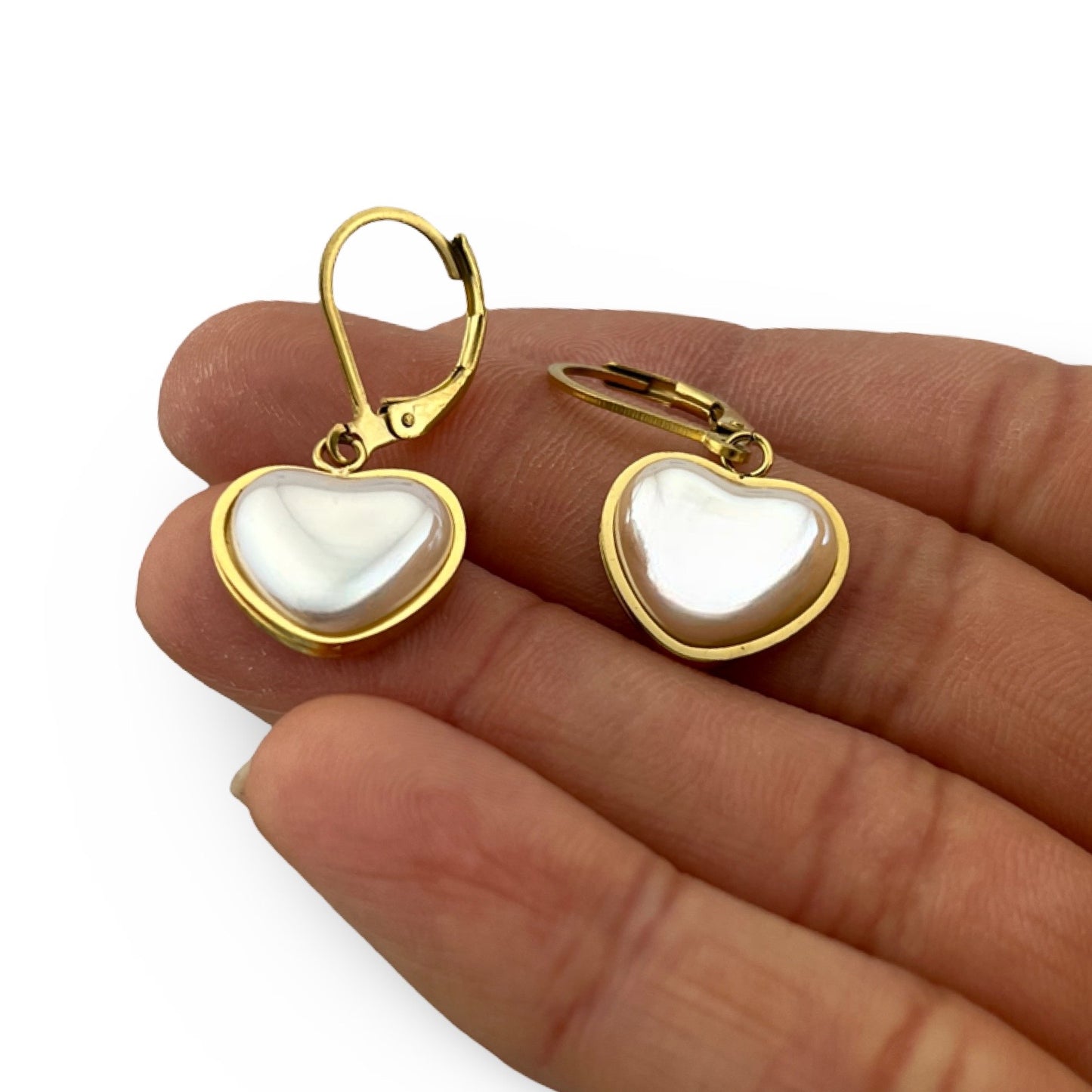 Pendientes perla de corazón