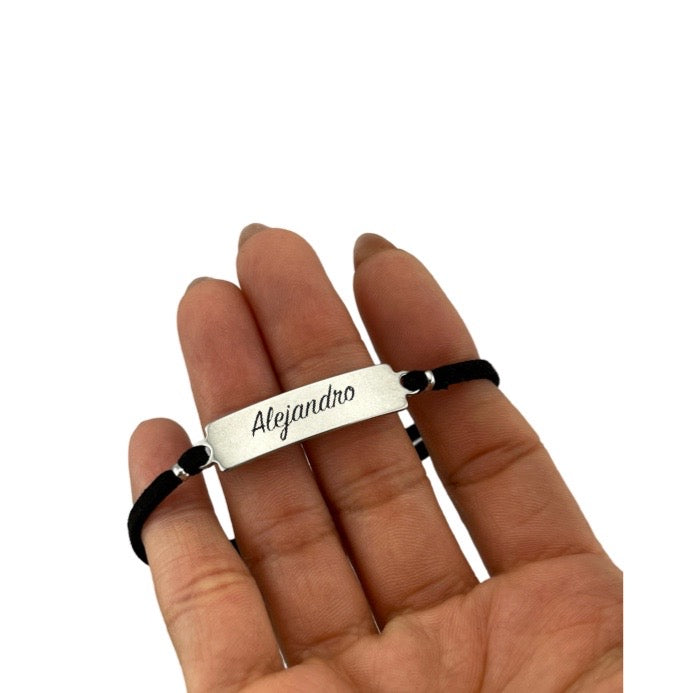 Pulsera de barra y gamuza personalizada