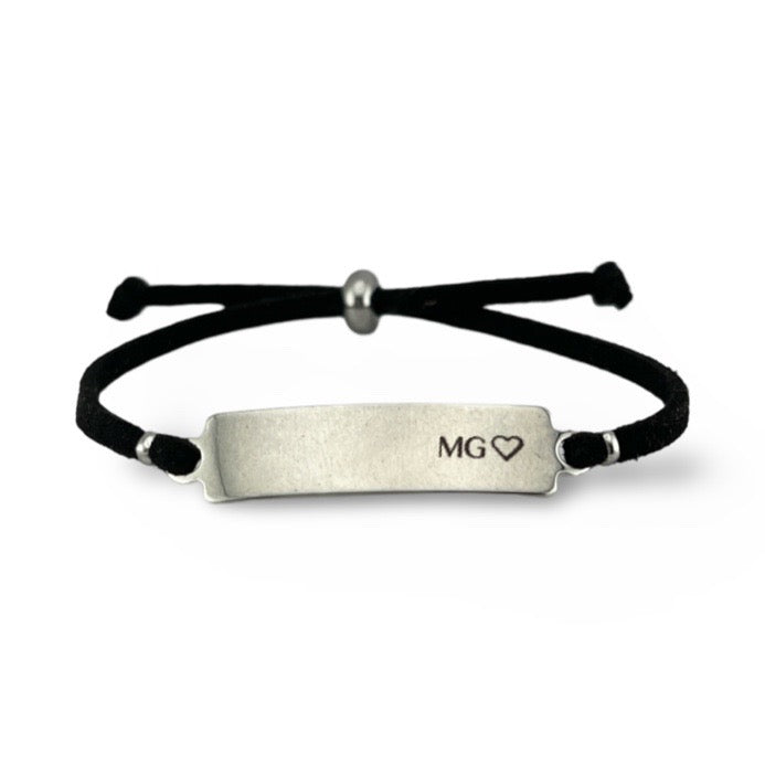Pulsera de barra y gamuza personalizada