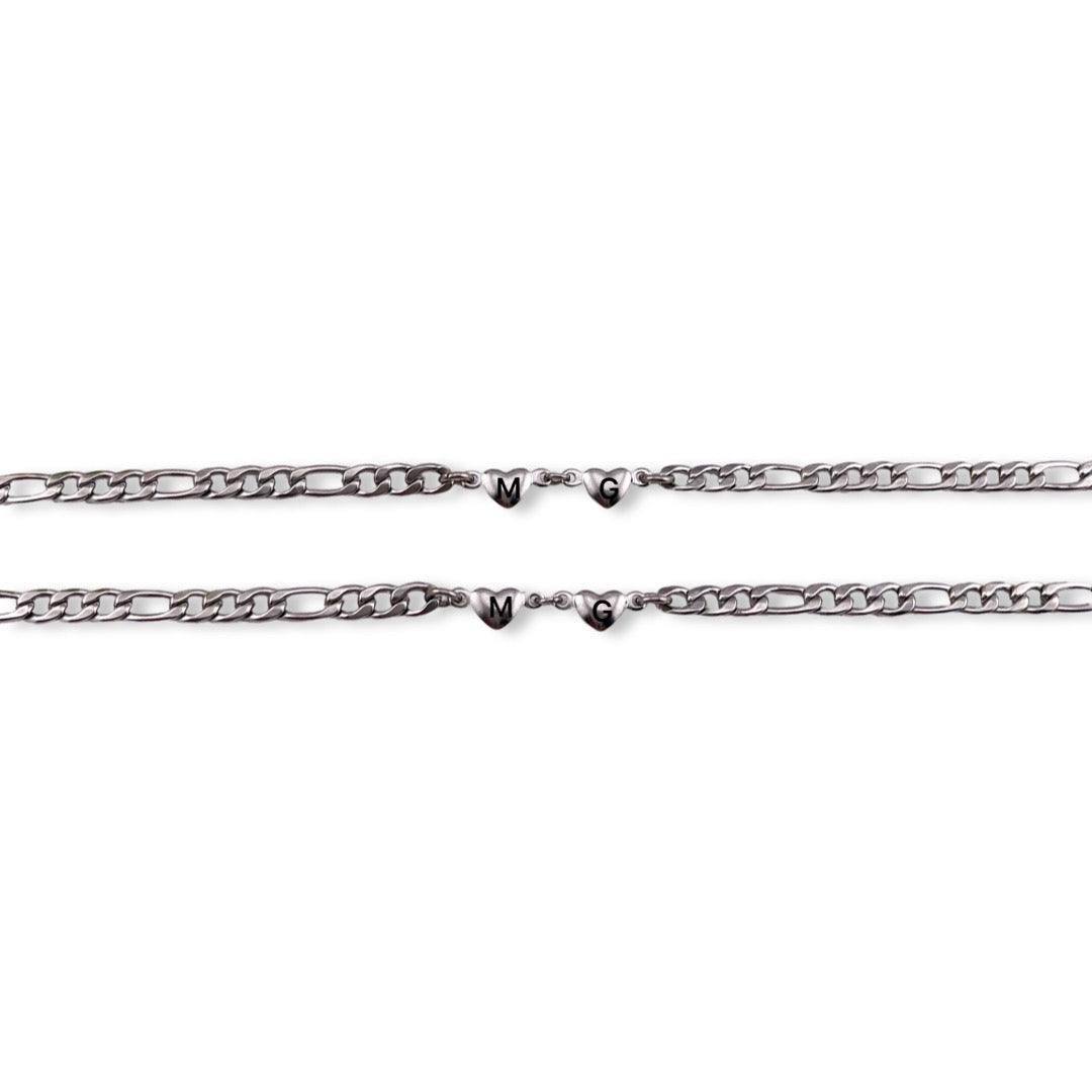 Pulseras de parejas 2 corazoncitos