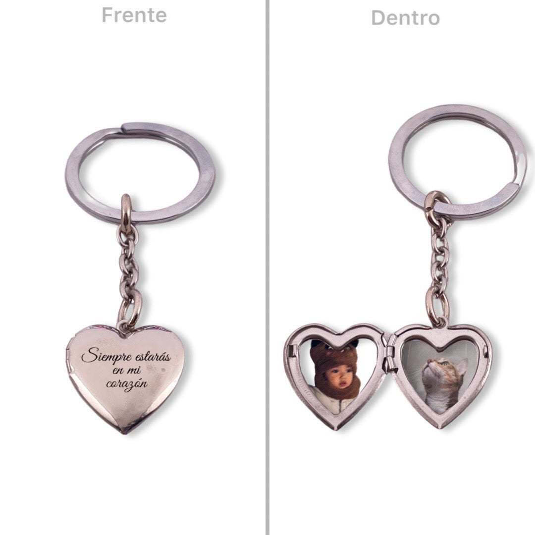 Llavero relicario corazón