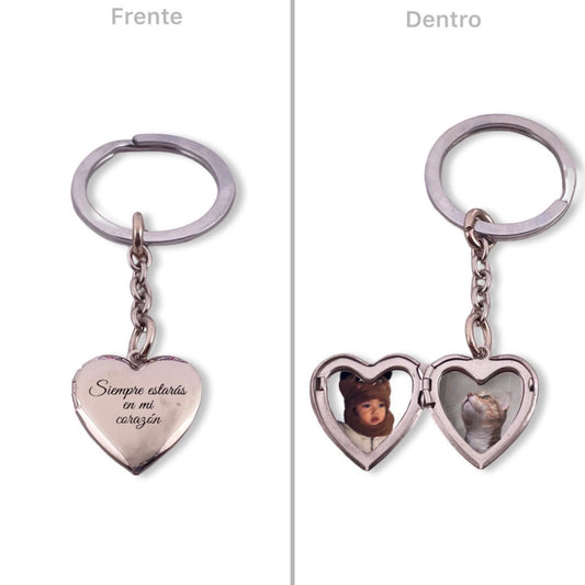 Llavero relicario corazón