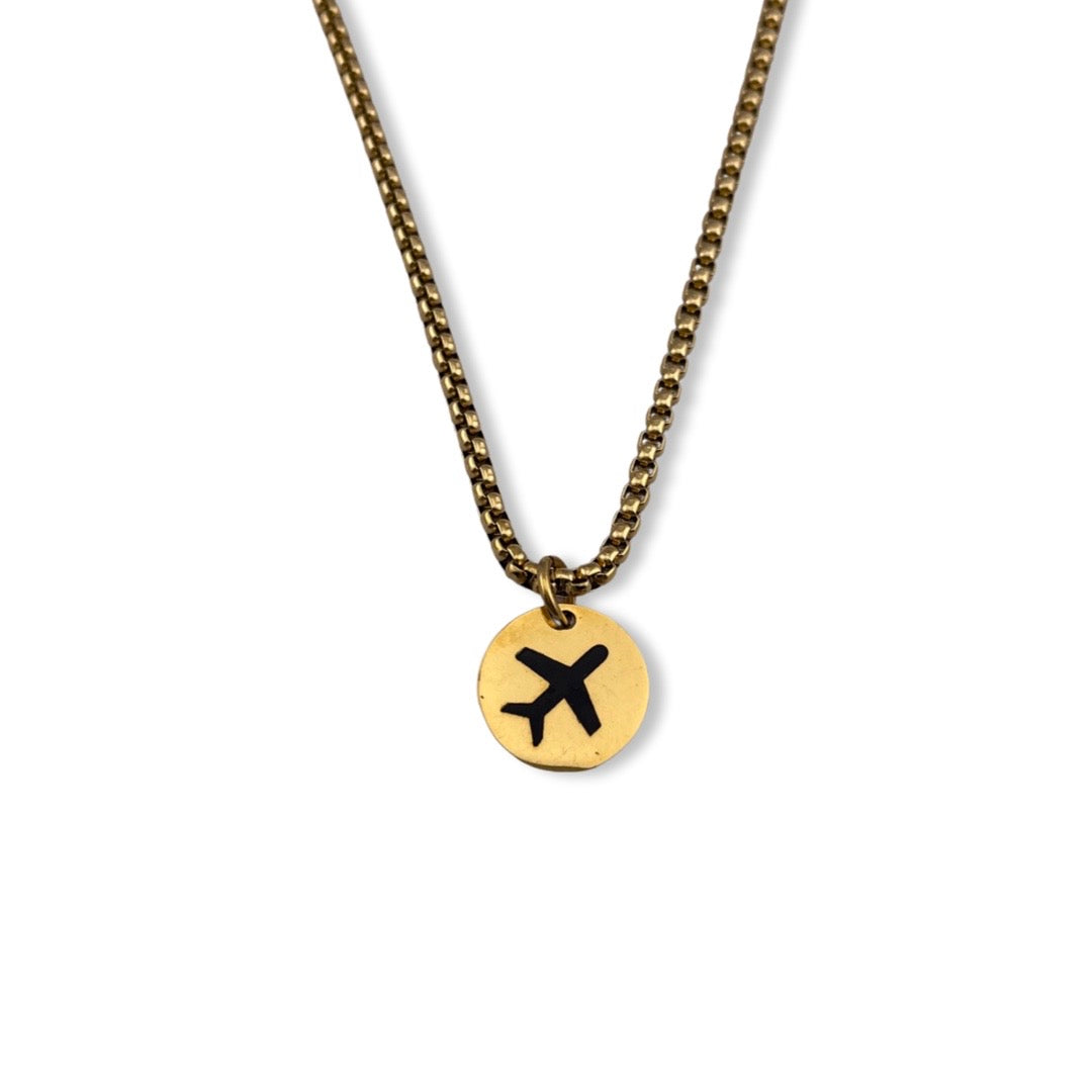 Collar de hombre de avión silueta