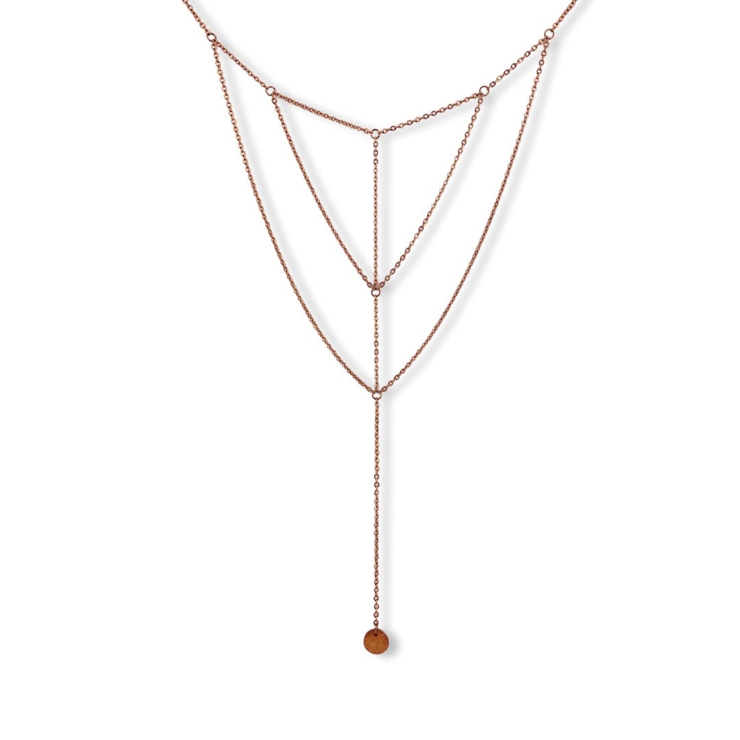 Collar multicadena geométrico