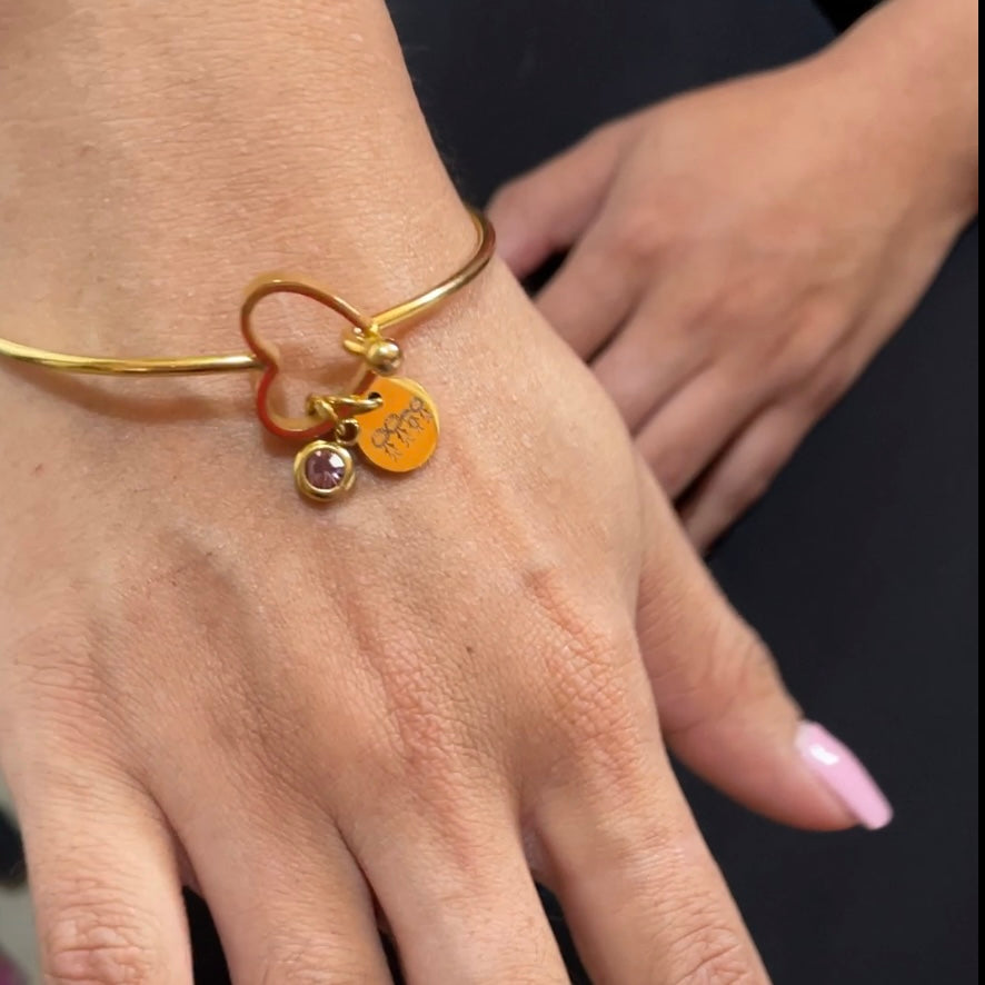 Brazalete de familia y zirconia color
