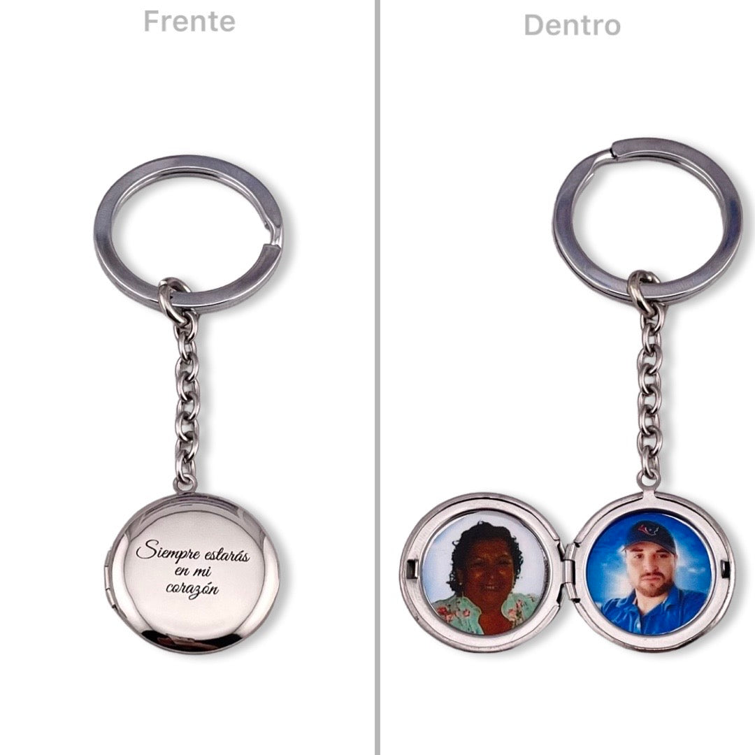 Llavero relicario redondo