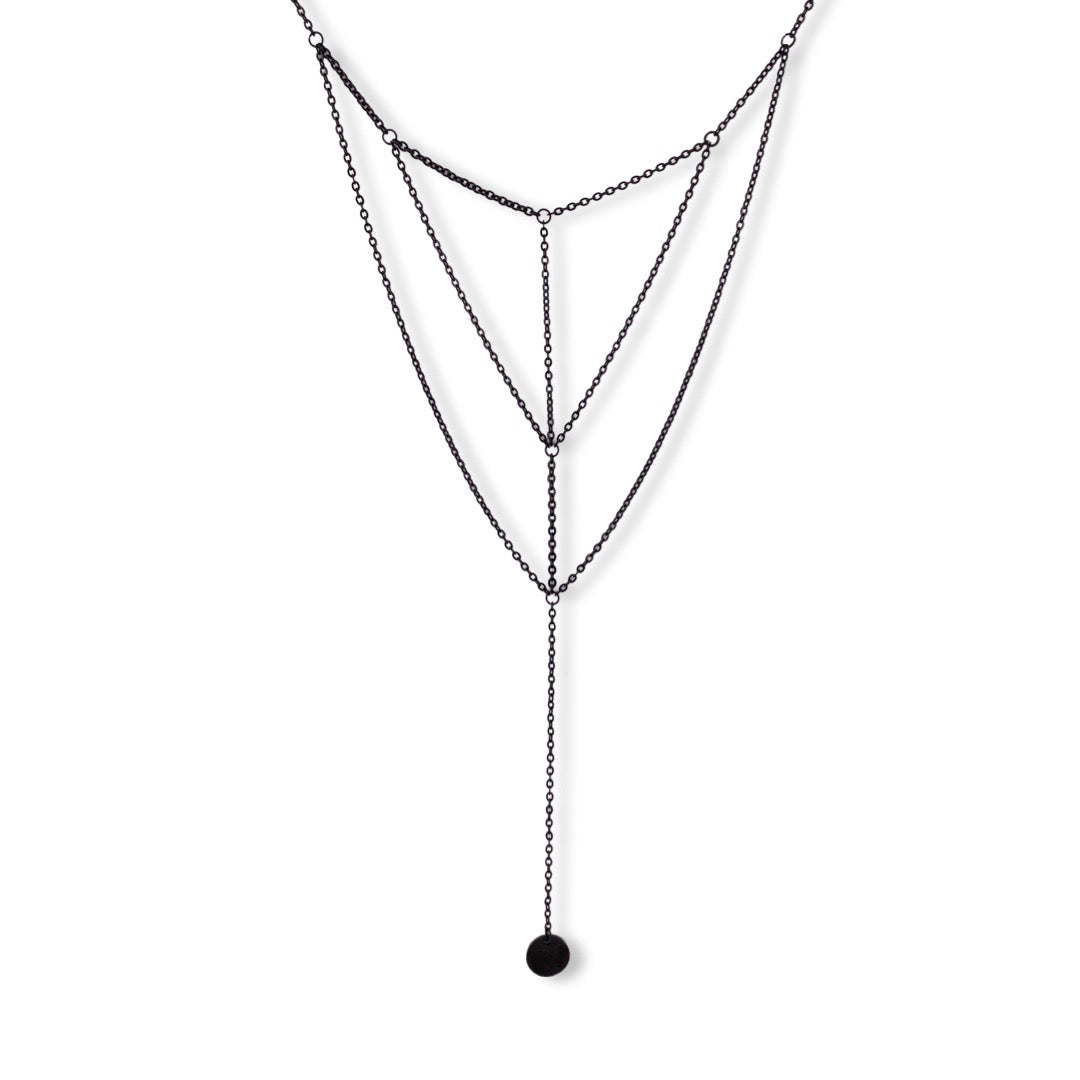 Collar multicadena geométrico