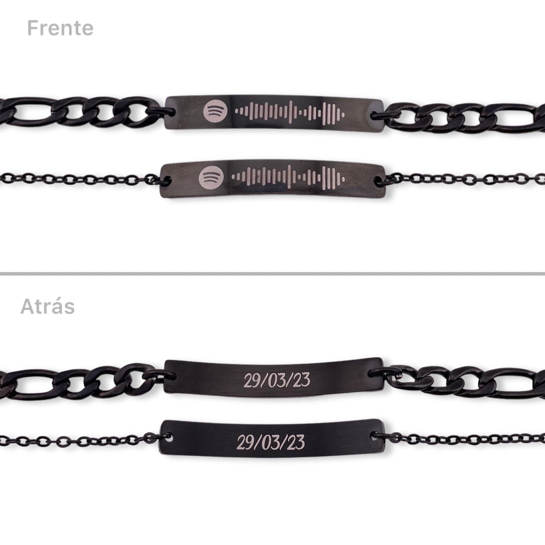 Pulseras curvas de pareja playlist ambos lados