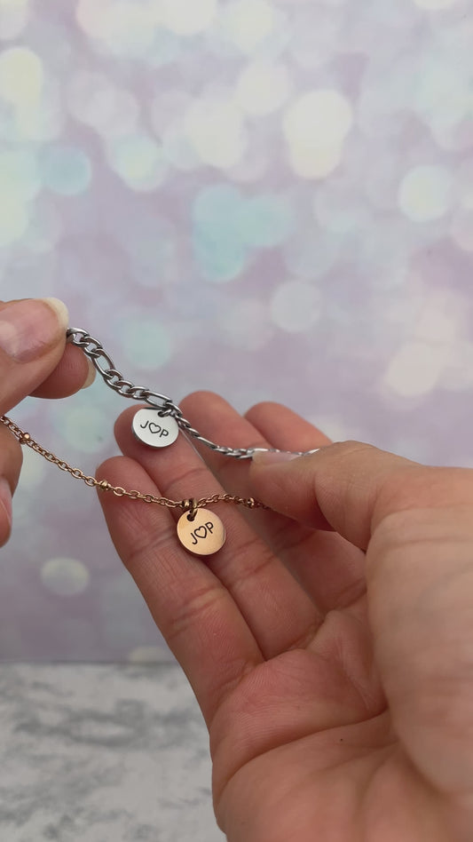 Pulseras de parejas con dije de círculo