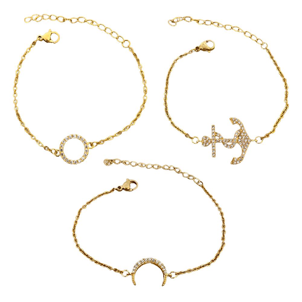 Pulseras delicadas de figuras con zirconias