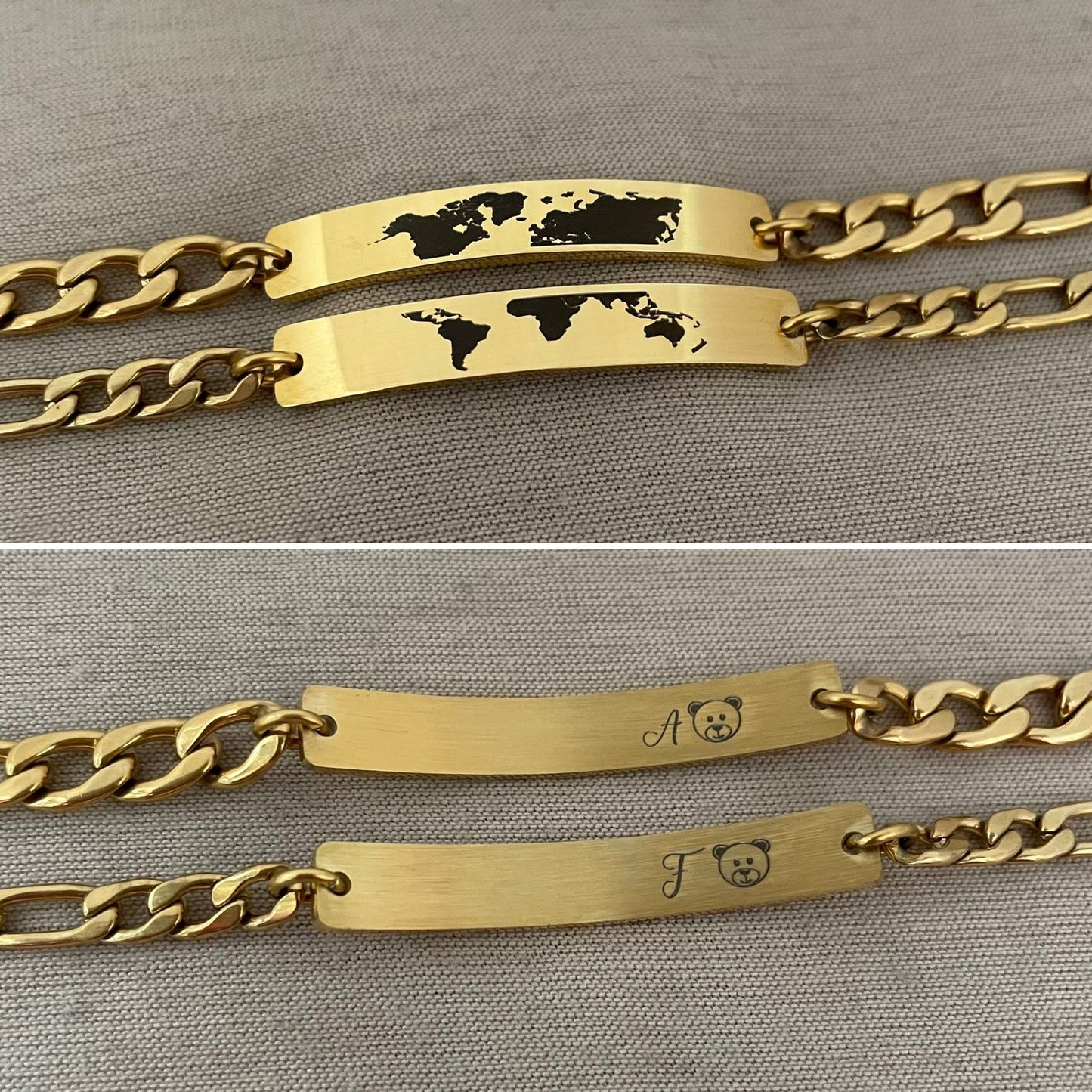 Pulseras de parejas mapa mundi