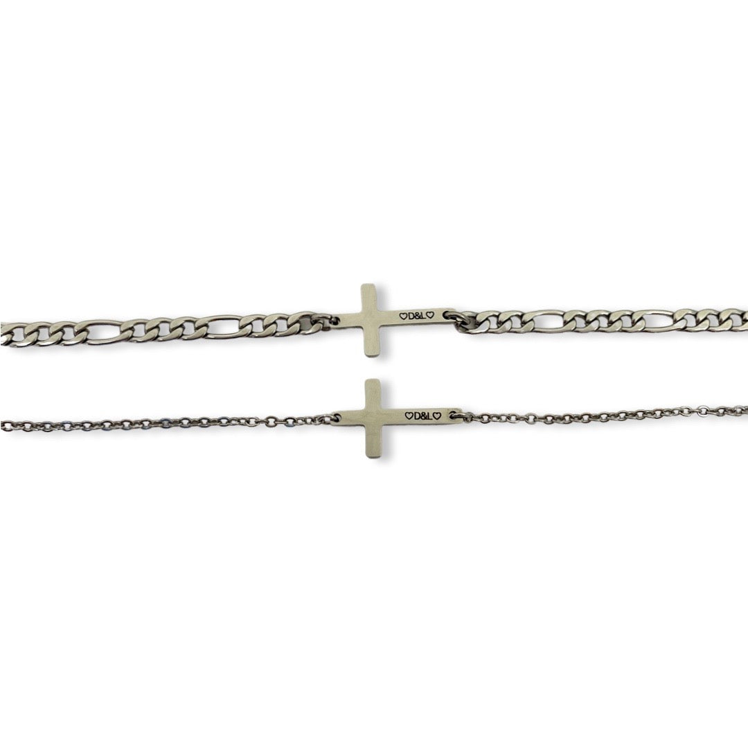 Pulseras para parejas de cruz