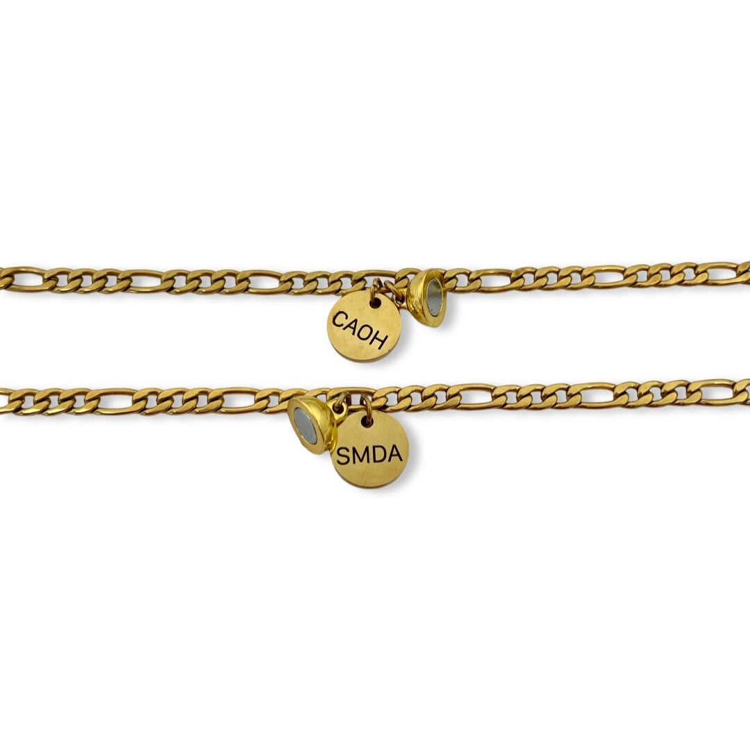 Pulseras de pareja de imán con dije de círculo
