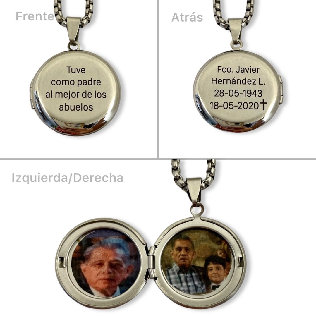 Collar relicario redondo