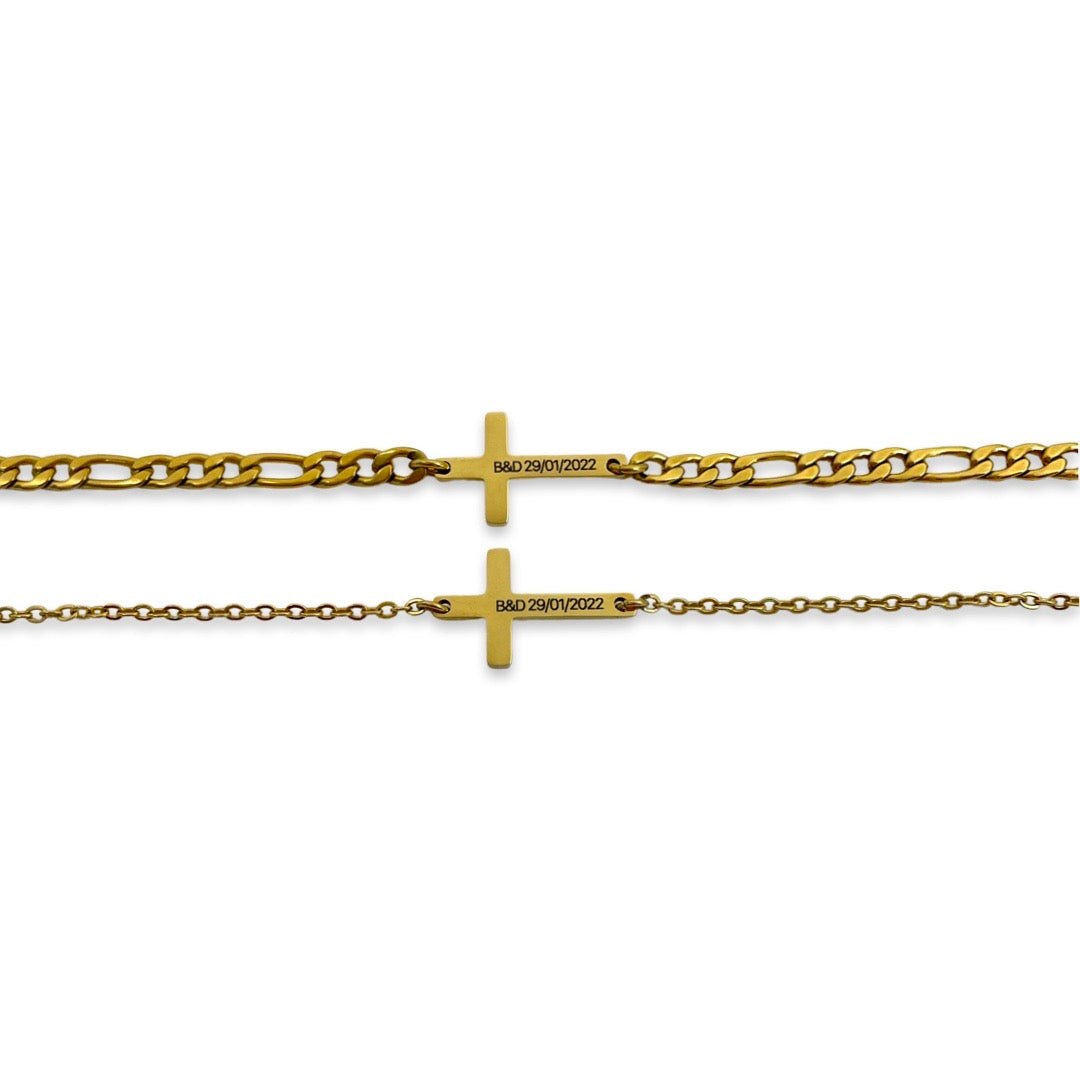 Pulseras para parejas de cruz