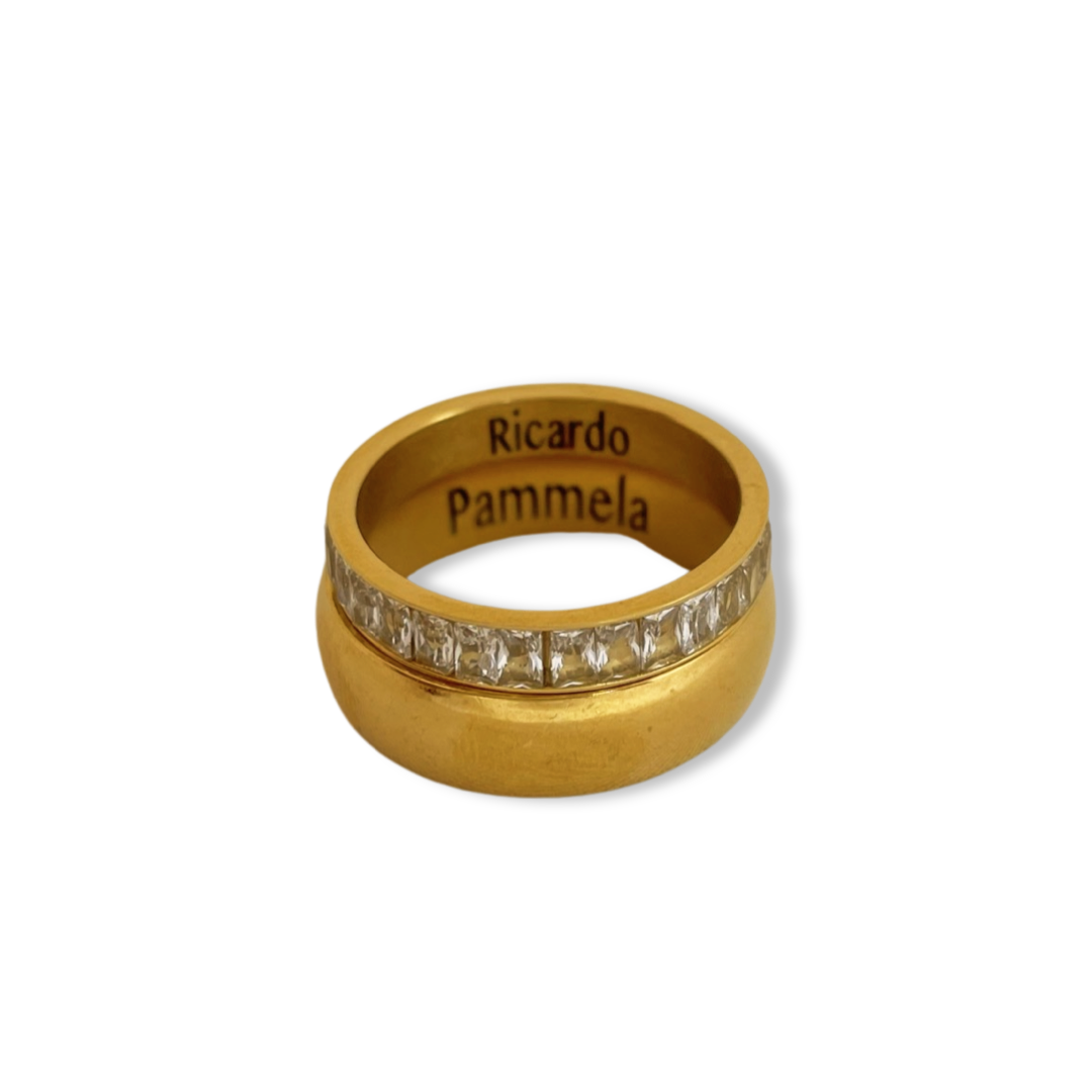 Anillos de promesa con zirconias y liso