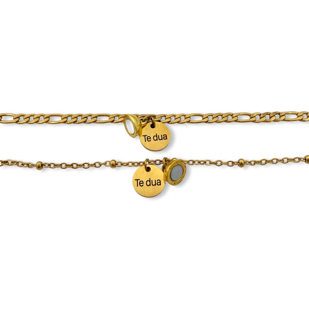 Pulseras de pareja de imán con dije de círculo