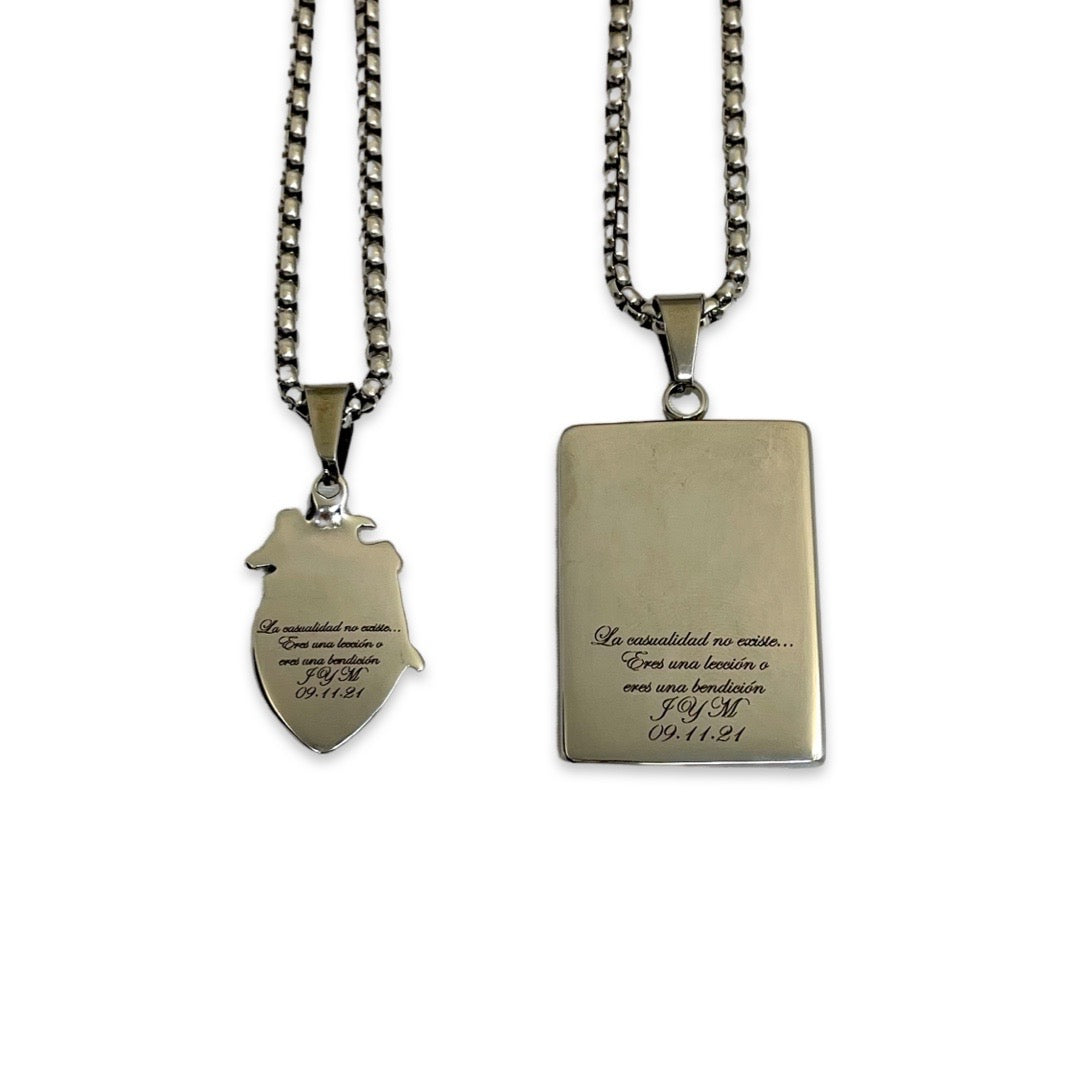 Collares de parejas personalizados de corazones que embonan