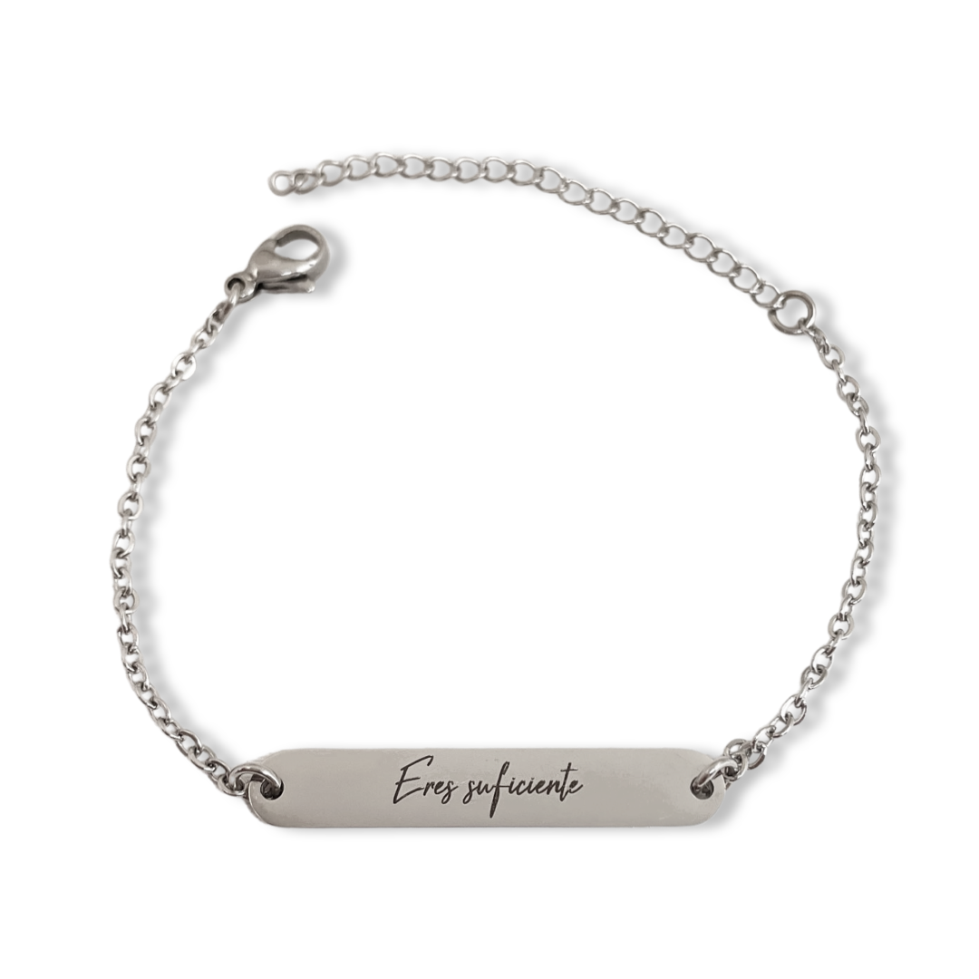 Pulsera de barra recta con grabado libre