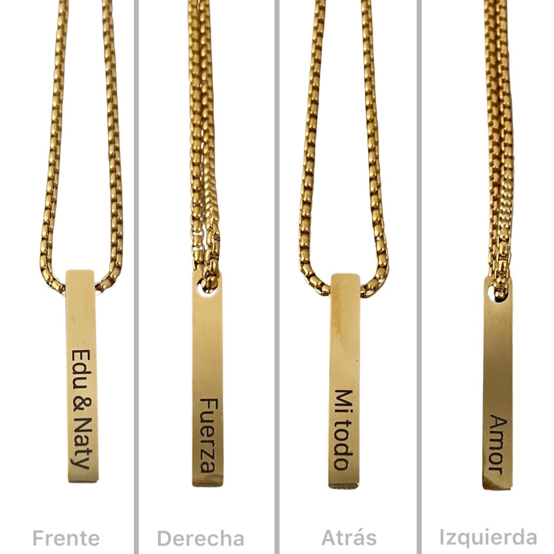 Collar de hombre de barra personalizado con nombres