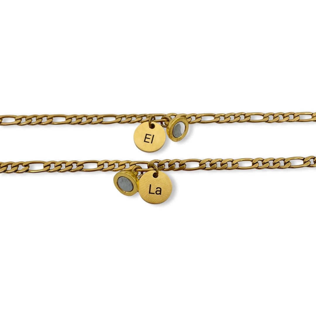 Pulseras de pareja de imán con dije de círculo