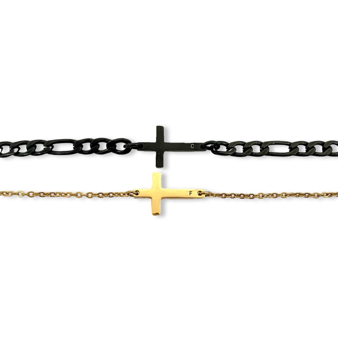 Pulseras para parejas de cruz