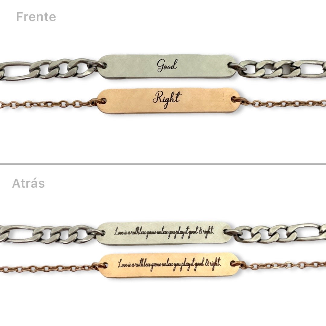 Pulseras de parejas barra recta personalizadas