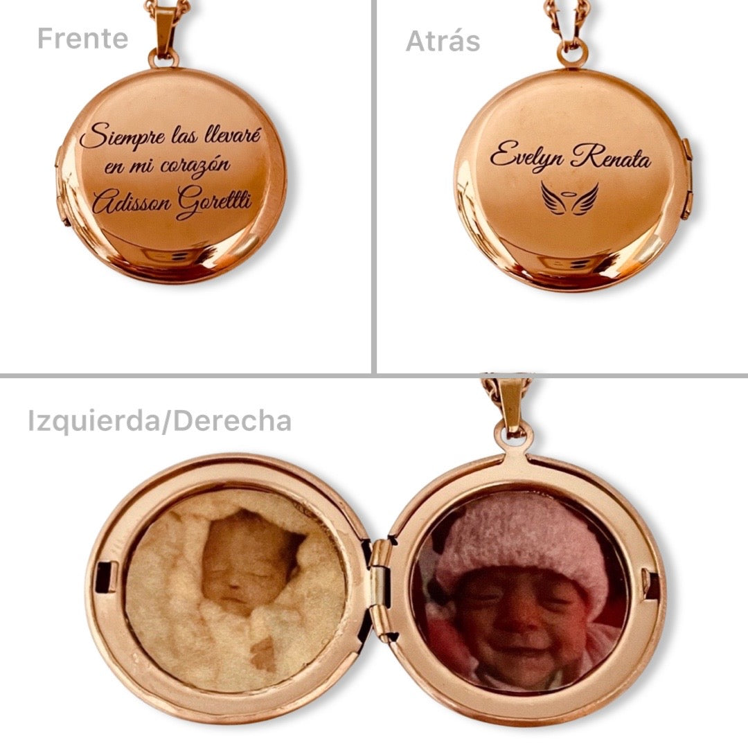 Collar relicario redondo