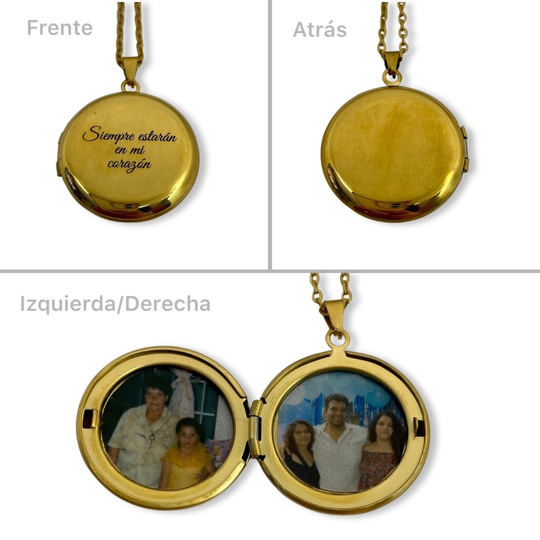 Collar relicario redondo